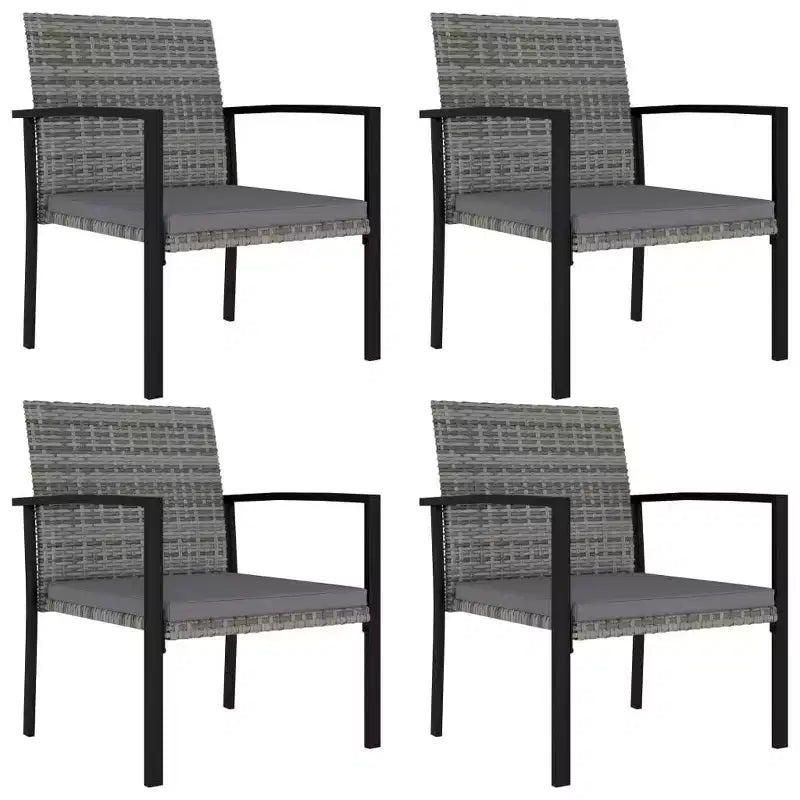 vidaXL Essgruppe Polyrattan, pulverbeschichteter Stahl Mittel