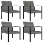 vidaXL Essgruppe Polyrattan, pulverbeschichteter Stahl Mittel