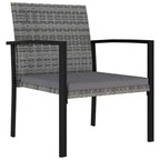vidaXL Essgruppe Polyrattan, pulverbeschichteter Stahl Mittel