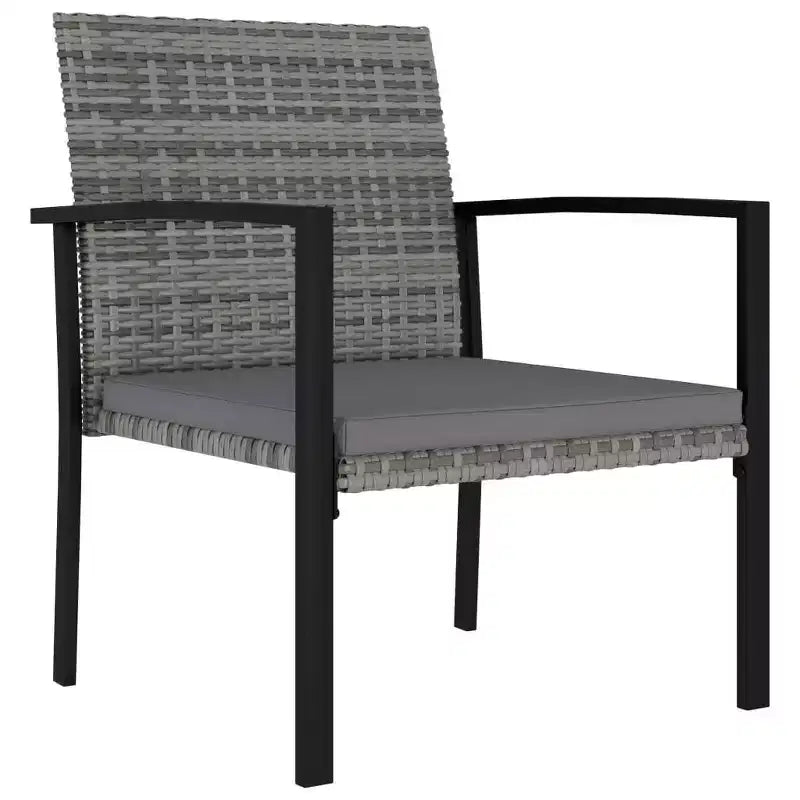 vidaXL Essgruppe Polyrattan, pulverbeschichteter Stahl Mittel
