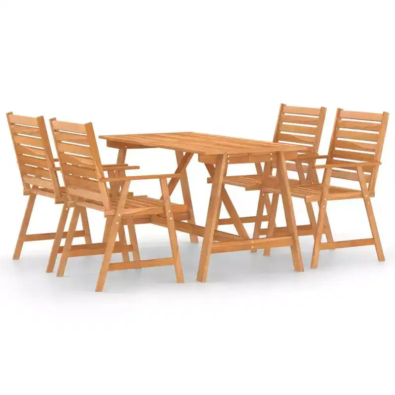 vidaXL Outdoor Dining Set Rich Wood Brown Solid Acacia Wood Medium