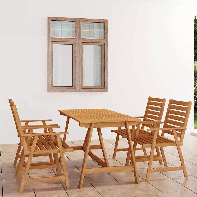 vidaXL Outdoor-Essgruppe Dunkles Holzbraun Massives Akazienholz Mittel