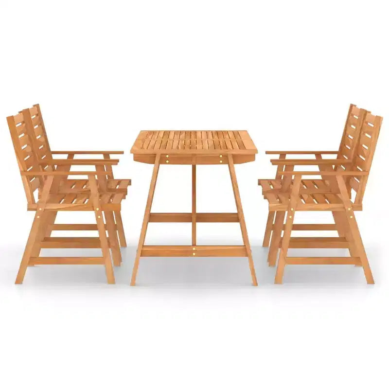 vidaXL Outdoor-Essgruppe Dunkles Holzbraun Massives Akazienholz Mittel
