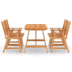 vidaXL Outdoor-Essgruppe Dunkles Holzbraun Massives Akazienholz Mittel