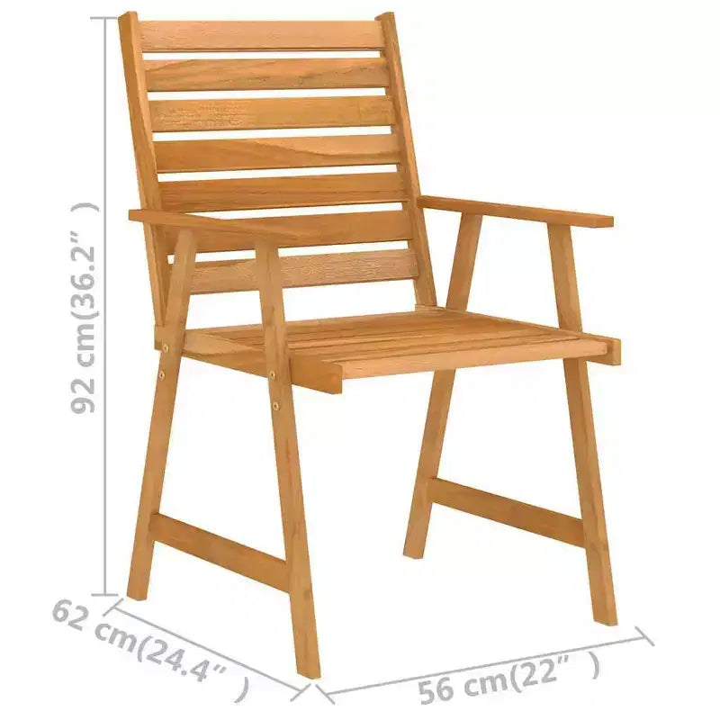 vidaXL Outdoor-Essgruppe Dunkles Holzbraun Massives Akazienholz Mittel