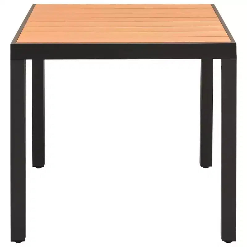 vidaXL Essgruppe Schwarz und Braun Polyrattan, WPC, Aluminium Kompakt