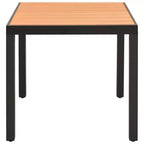 vidaXL Essgruppe Schwarz und Braun Polyrattan, WPC, Aluminium Kompakt