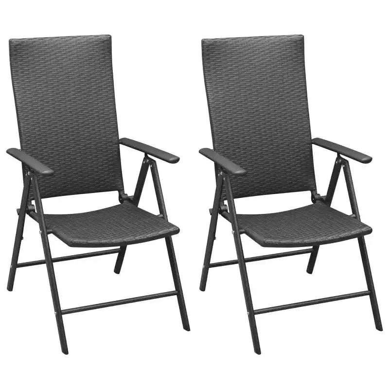 vidaXL Essgruppe Schwarz und Braun Polyrattan, WPC, Aluminium Kompakt