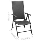 vidaXL Essgruppe Schwarz und Braun Polyrattan, WPC, Aluminium Kompakt