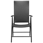 vidaXL Essgruppe Schwarz und Braun Polyrattan, WPC, Aluminium Kompakt