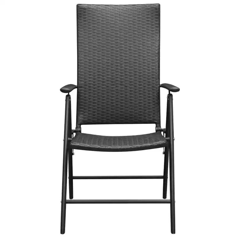 vidaXL Essgruppe Schwarz und Braun Polyrattan, WPC, Aluminium Kompakt