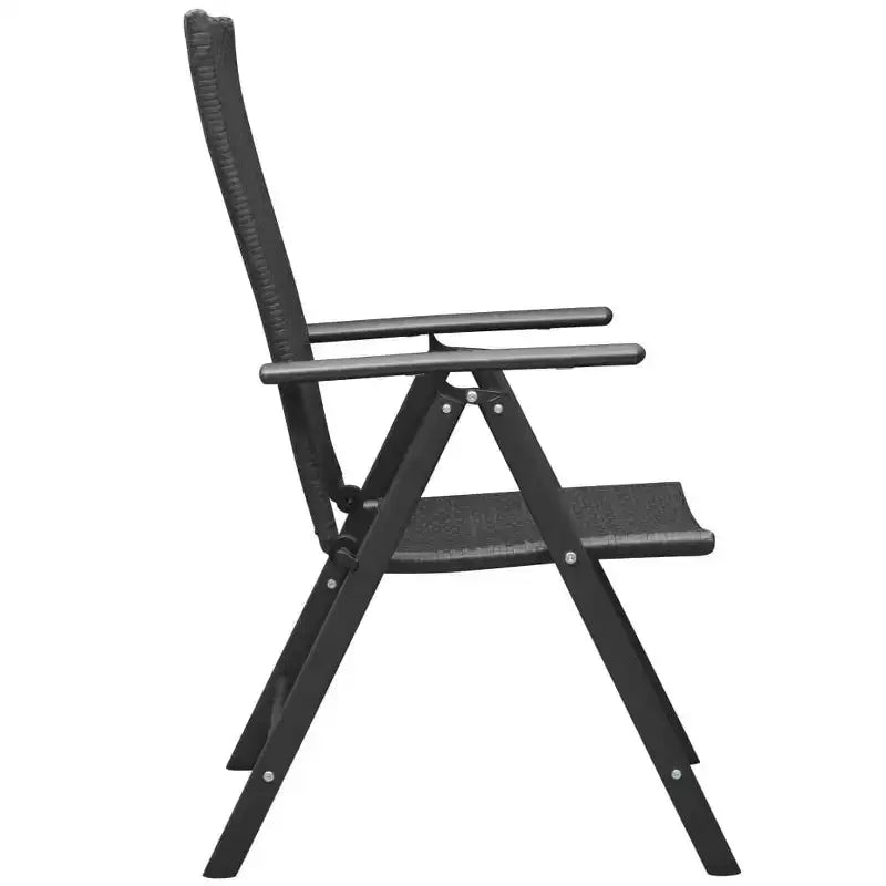vidaXL Essgruppe Schwarz und Braun Polyrattan, WPC, Aluminium Kompakt