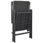 vidaXL Essgruppe Schwarz und Braun Polyrattan, WPC, Aluminium Kompakt