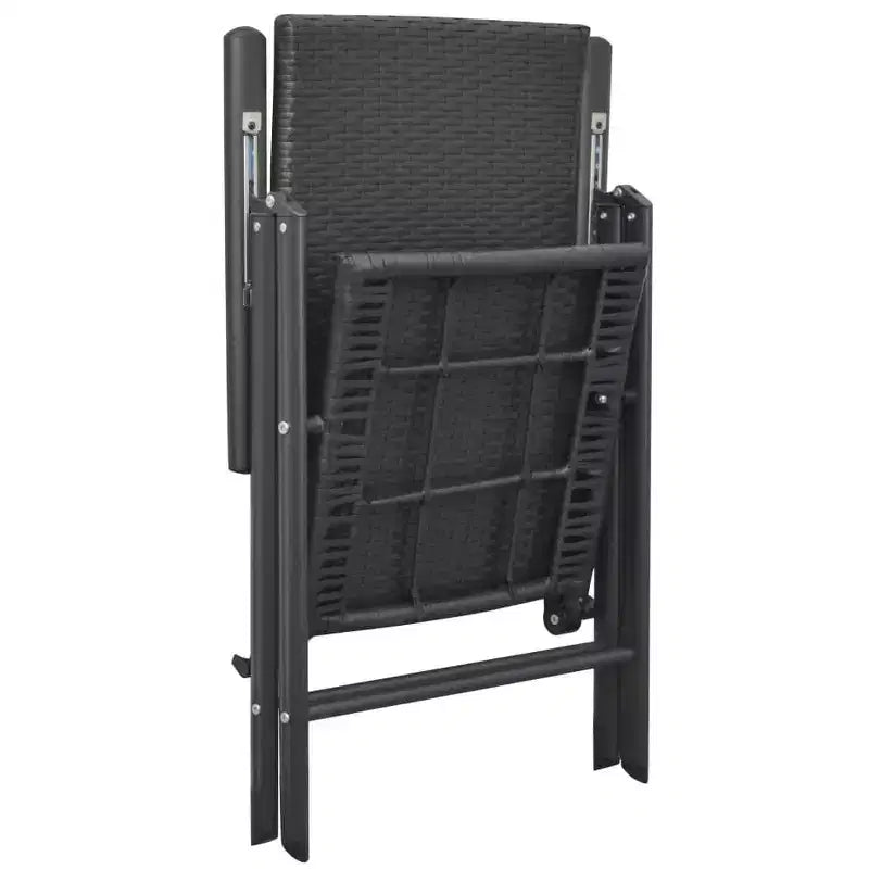 vidaXL Essgruppe Schwarz und Braun Polyrattan, WPC, Aluminium Kompakt
