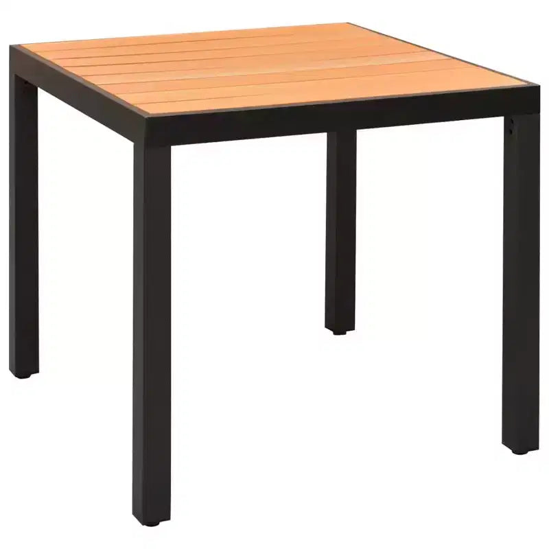 vidaXL Essgruppe Schwarz und Braun Polyrattan, WPC, Aluminium Kompakt