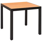 vidaXL Essgruppe Schwarz und Braun Polyrattan, WPC, Aluminium Kompakt
