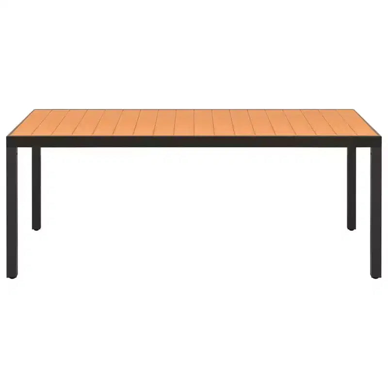 vidaXL Essgruppe Schwarz und Braun Aluminiumgestell, Polyrattan, WPC Groß