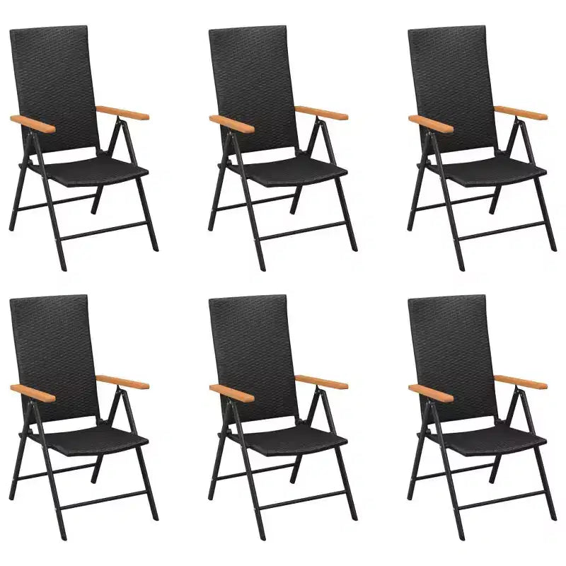 vidaXL Essgruppe Schwarz und Braun Aluminiumgestell, Polyrattan, WPC Groß