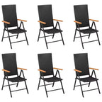vidaXL Essgruppe Schwarz und Braun Aluminiumgestell, Polyrattan, WPC Groß