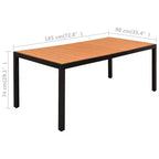 vidaXL Essgruppe Schwarz und Braun Aluminiumgestell, Polyrattan, WPC Groß