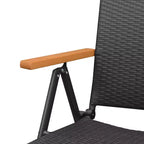 vidaXL Essgruppe Schwarz und Braun Aluminiumgestell, Polyrattan, WPC Groß