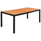 vidaXL Essgruppe Schwarz und Braun Aluminiumgestell, Polyrattan, WPC Groß
