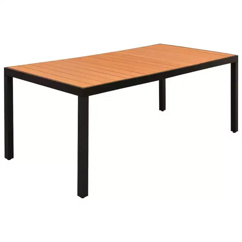 vidaXL Essgruppe Schwarz und Braun Aluminiumgestell, Polyrattan, WPC Groß
