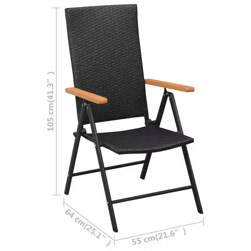vidaXL Essgruppe Schwarz und Braun Polyrattan Große Sitze Viele