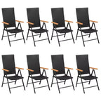 vidaXL Essgruppe Schwarz und Braun Polyrattan Große Sitze Viele