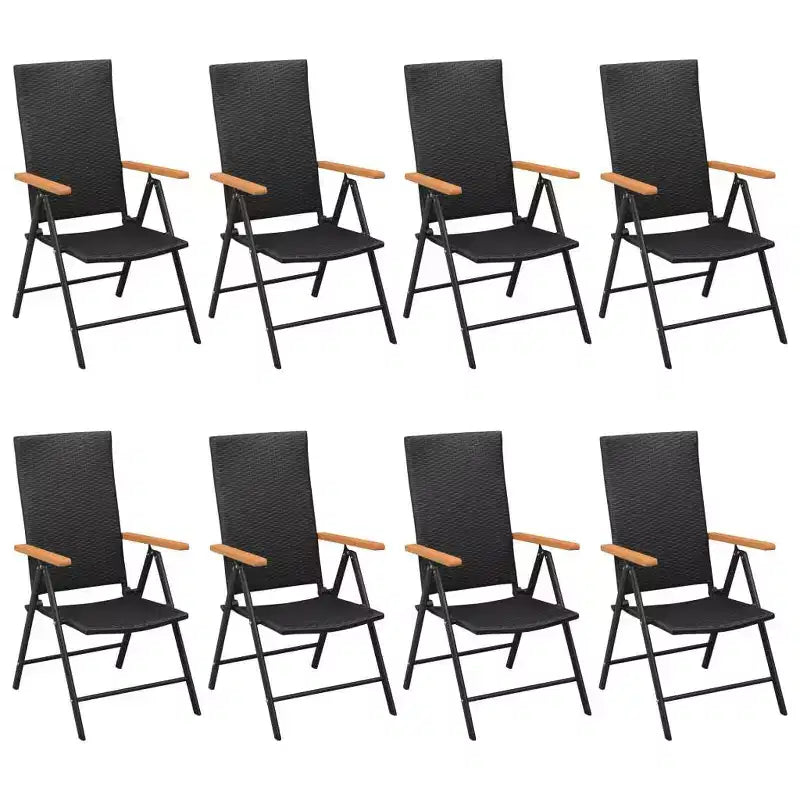 vidaXL Essgruppe Schwarz und Braun Polyrattan Große Sitze Viele