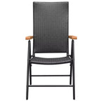 vidaXL Essgruppe Schwarz und Braun Polyrattan Große Sitze Viele