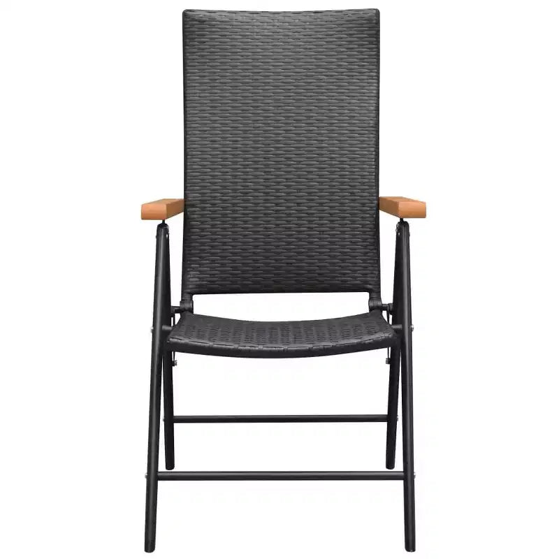vidaXL Essgruppe Schwarz und Braun Polyrattan Große Sitze Viele