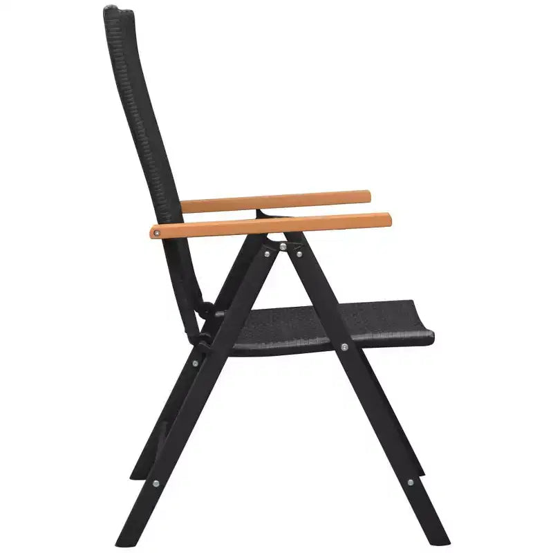 vidaXL Essgruppe Schwarz und Braun Polyrattan Große Sitze Viele