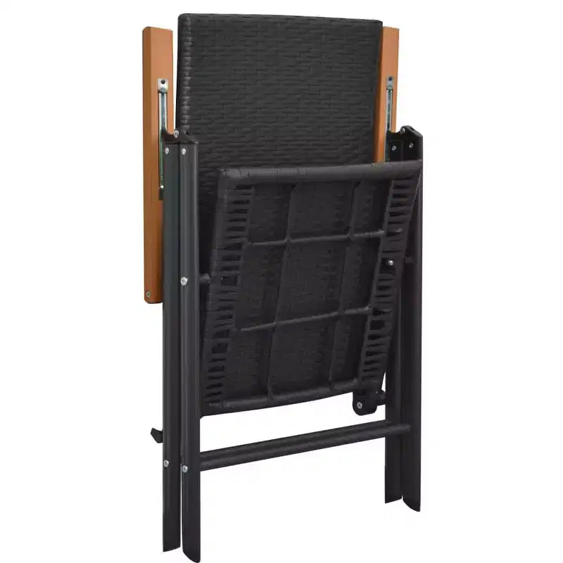 vidaXL Essgruppe Schwarz und Braun Polyrattan Große Sitze Viele