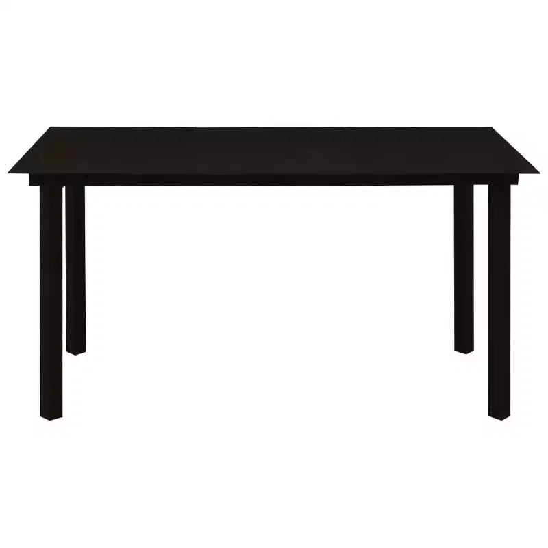 vidaXL Essgruppe Schwarz Glas, pulverbeschichteter Stahl, PVC Rattan, 7-teilig