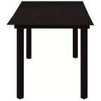 vidaXL Essgruppe Schwarz Glas, pulverbeschichteter Stahl, PVC Rattan, 7-teilig