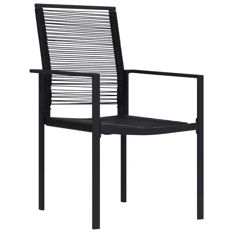 vidaXL Essgruppe Schwarz Glas, pulverbeschichteter Stahl, PVC Rattan, 7-teilig