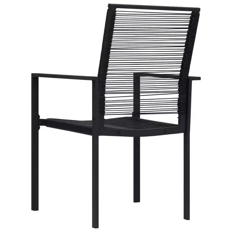 vidaXL Essgruppe Schwarz Glas, pulverbeschichteter Stahl, PVC Rattan, 7-teilig