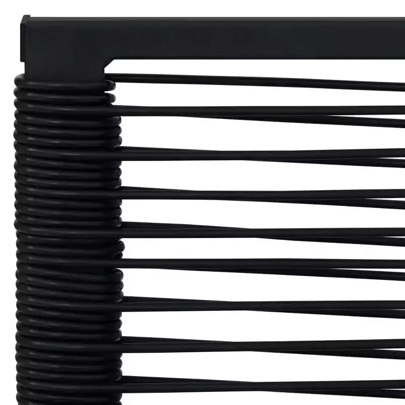 vidaXL Essgruppe Schwarz Glas, pulverbeschichteter Stahl, PVC Rattan, 7-teilig