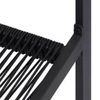 vidaXL Essgruppe Schwarz Glas, pulverbeschichteter Stahl, PVC Rattan, 7-teilig