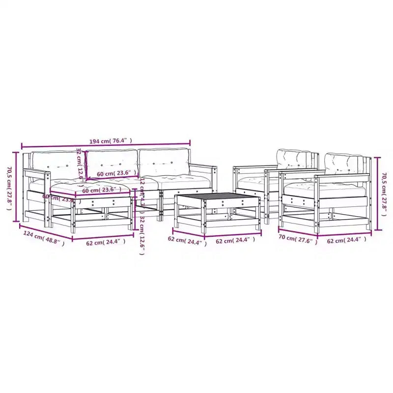 vidaXL Garten Lounge-Set,