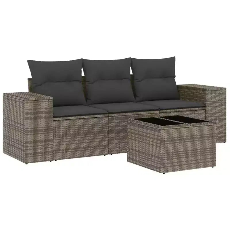 vidaXL Garden Sofa Set Grey PE rattan Large Modular Garden Sofa Set