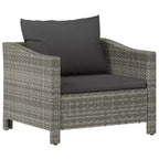 vidaXL Garten-Lounge-Set Grau Polyrattan, pulverbeschichteter Stahl, Stoff