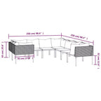 vidaXL Garten-Lounge-Set Grau Polyrattan Groß Modular