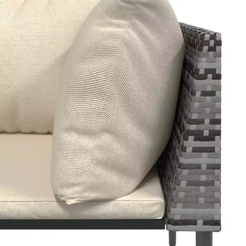 vidaXL Garten-Lounge-Set Grau Polyrattan Groß Modular
