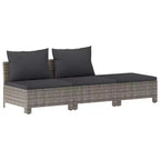 vidaXL Garten Lounge-Set Grau Polyrattan, pulverbeschichteter Stahl Groß