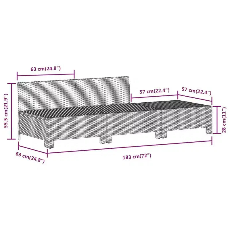 vidaXL Garten Lounge-Set Grau Polyrattan, pulverbeschichteter Stahl Groß