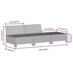 vidaXL Garten Lounge-Set Grau Polyrattan, pulverbeschichteter Stahl Groß
