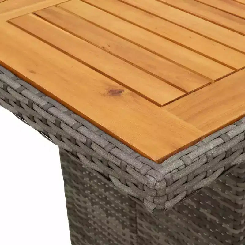 vidaXL Garten Essgruppe Grau Polyrattan UV-beständige Materialien