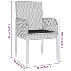 vidaXL Garten Essgruppe Grau Polyrattan UV-beständige Materialien